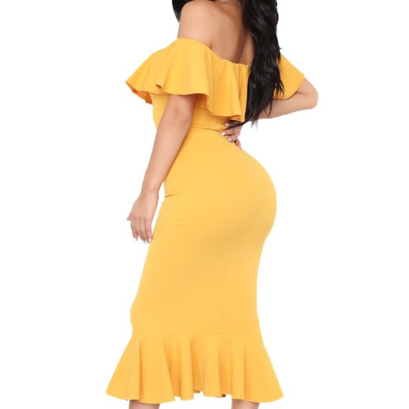Yellow Ruffle Dress - Picture 3 of 4